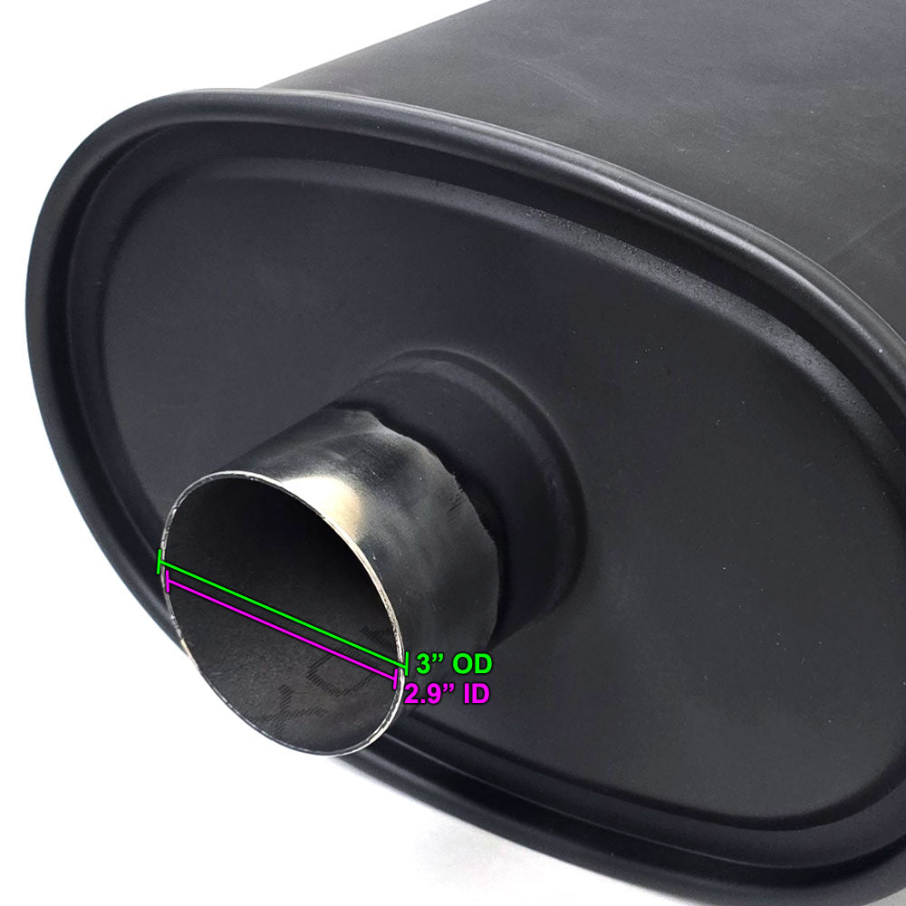 Megan M-BC Turbo Series 3" Inlet Exhaust Muffler [Matte Black Canister / Black Chrome Tip]