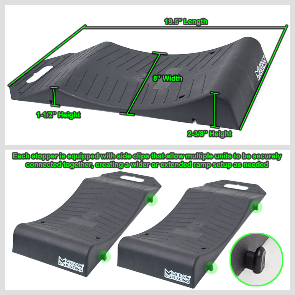 MR-RAMP-04-X2 Megan 2x Low Profile Drive-On Vehicle Wheel Ramp Stopper 2.5Tons 19.5"x8"