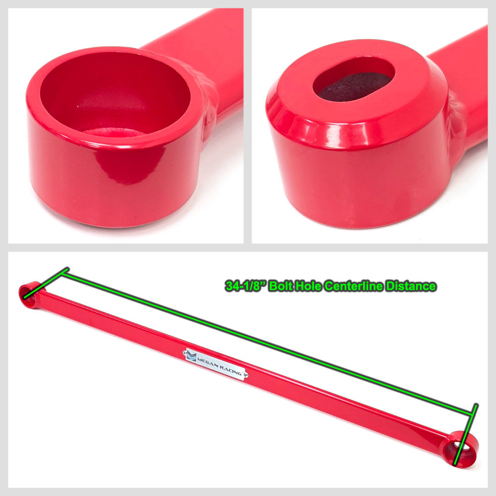 Megan Racing Front Lower Red Race Spec Strut Bar For 13-20 ILX/12-15 Civic 4DR MR-SB-HC12FL-R