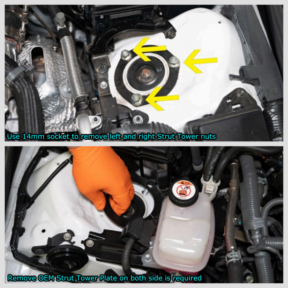 Megan Racing Front & Rear Upper Polish Race Strut Bar For 06-13 IS250/IS350/ISF XE20