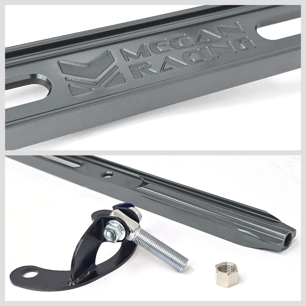 Megan Gunmetal 2PC Rear Upper+Rear Lower Strut Tower Brace Bar For 95-99 Eclipse