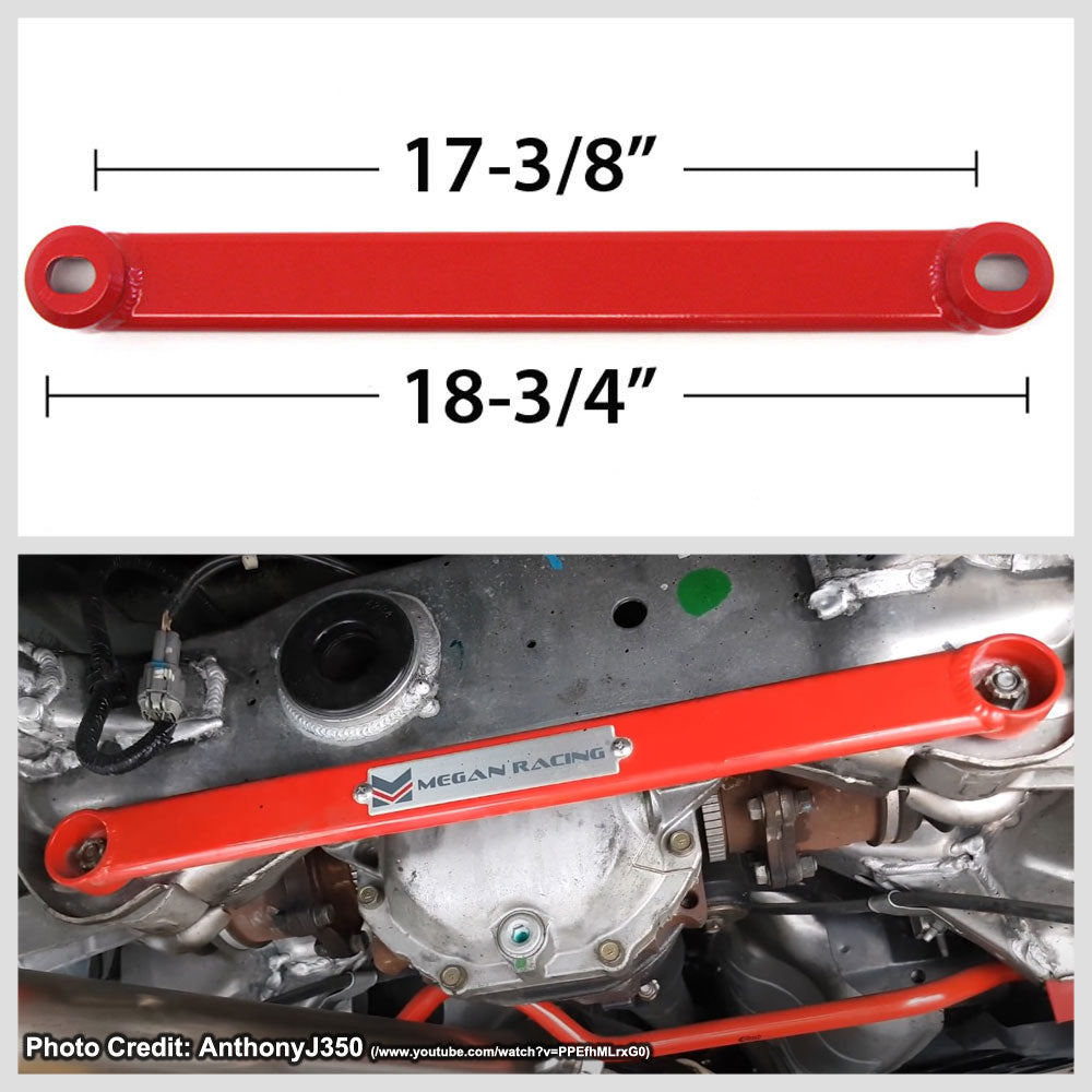 Megan Rear Lower Red Race Tower Brace Strut Bar 03-09 Nissan 350Z Z33 MR-SB-N3ZRL-R