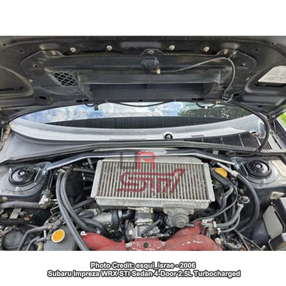 Megan Front Upper Polish Race Tower Brace Strut Bar For 02-07 WRX/WRX STI GD GG