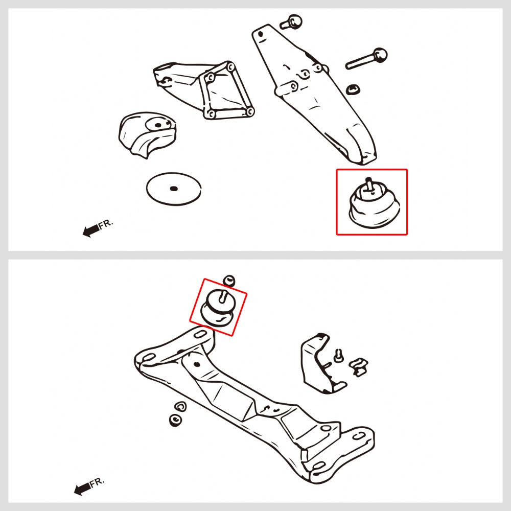 Megan Black Front Engine/Transmission Mount (Race) For BMW E46 E90 E92 E93 Z3 Z4 MRS-BM-0341