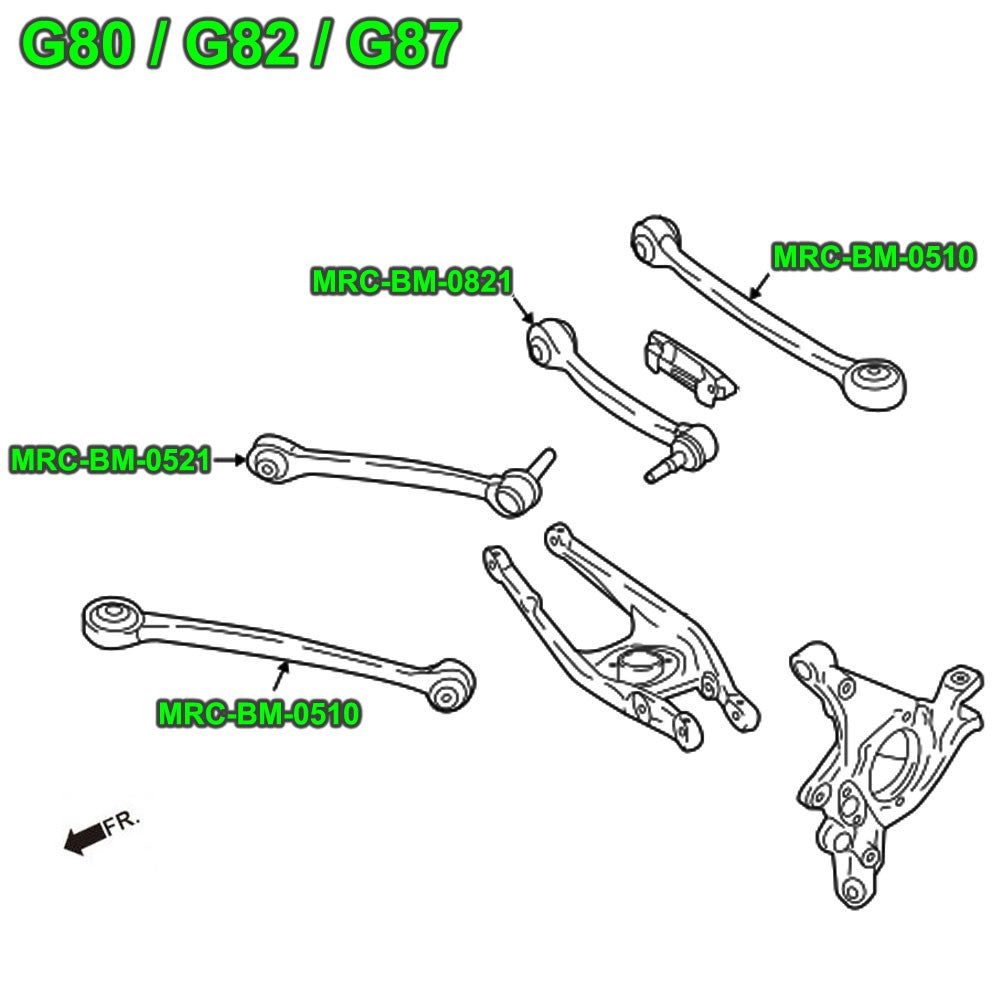 MRS-BM-0821 Megan 2PC Rear Upper (Rear) Camber Arm For BMW M2 M3 M4 (G87/G80/G81/G82/G83)