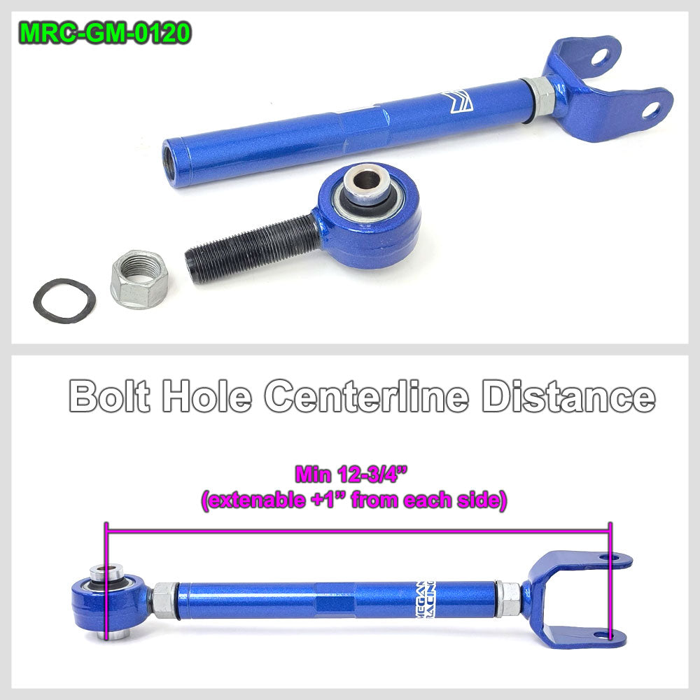 Megan 8x Blue Rear Camber & Toe Control Arm & Traction Rod Bar Pillowball For 16-24 Chevrolet Camaro