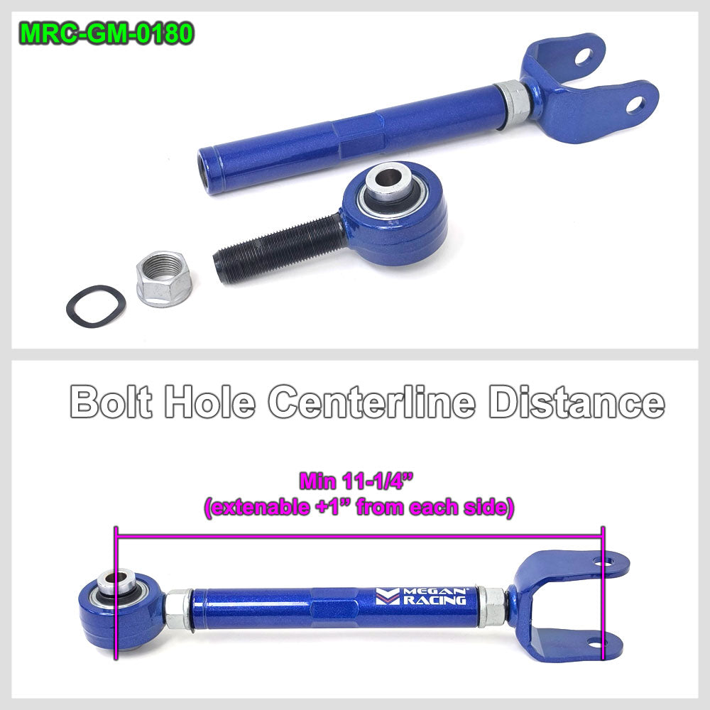 Megan 8x Blue Rear Camber & Toe Control Arm & Traction Rod Bar Pillowball For 16-24 Chevrolet Camaro
