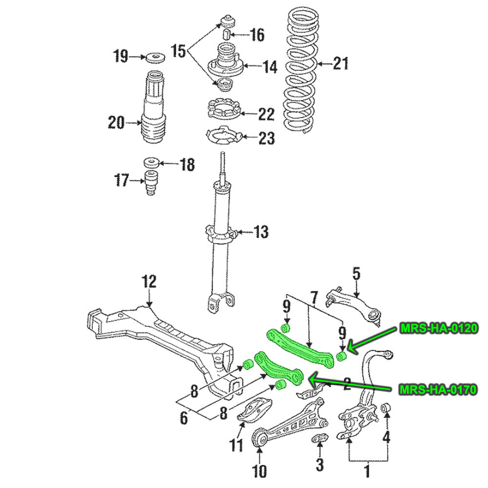 Megan Racing Rear Wheel (Front Section) Toe Control Arm+Camber Arm For 90-97 Accord MRS-HA-0120 MRS-HA-0170