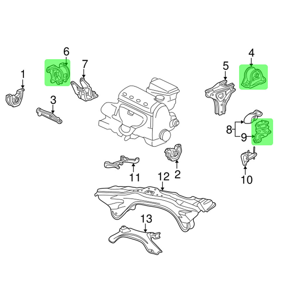 Megan Racing Front Engine & Transmission Mount For 96-00 Honda Civic (EK) AT & MT MRS-HA-0440