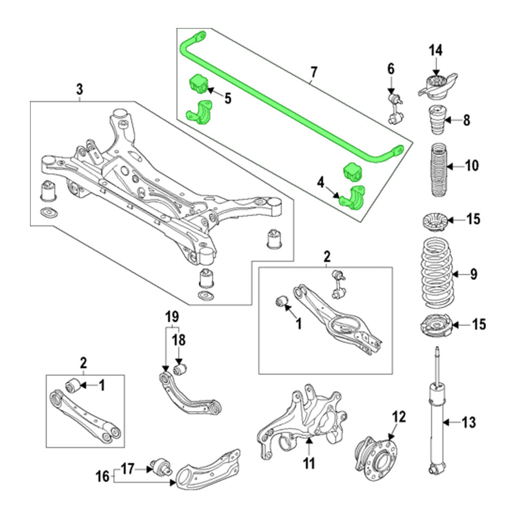 MRS-HY-0591  Megan 28mm Rear Performance Sway Bar Bushing Kit For 22+ Hyundai Elantra N CN7