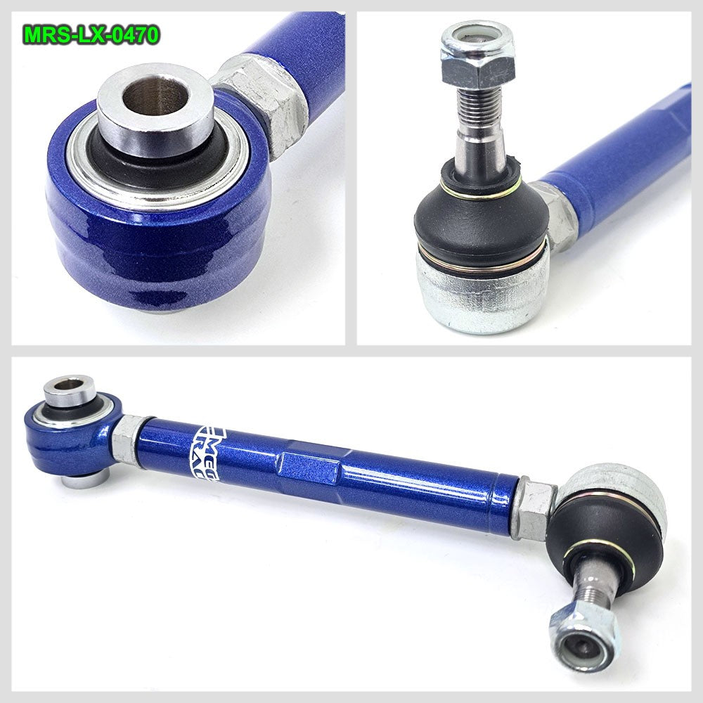 MRS-LX-0410+0427+0470+0480 Megan 8PCs Rear Camber+Toe Arm+Traction Rods (Pillow Ball) For 01-06 Lexus LS430
