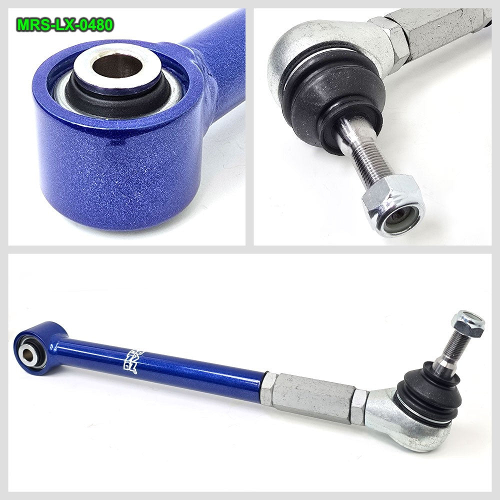 MRS-LX-0410+0427+0470+0480 Megan 8PCs Rear Camber+Toe Arm+Traction Rods (Pillow Ball) For 01-06 Lexus LS430