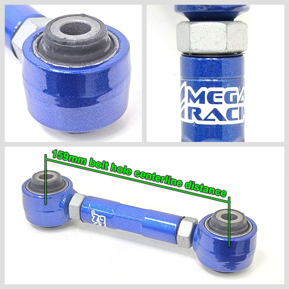 Megan Racing Blue Rear Toe Control Arms For 02-17 Mitsubishi Lancer FWD MRS-MT-0370