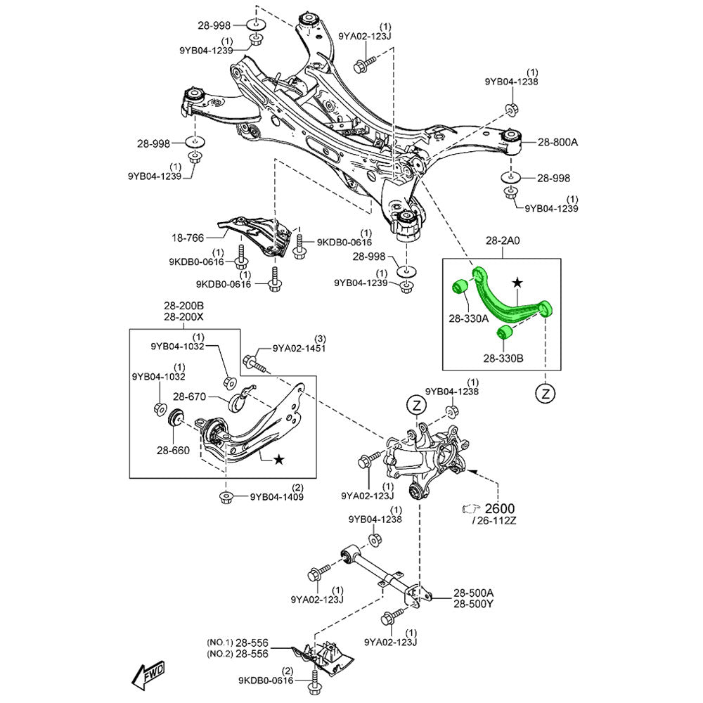 Megan Rear Camber Arm Kit For 14-18 Mazda 3 BM / 13-21 Mazda 6 GJ GL