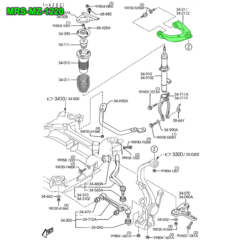 Megan Racing  Front & Rear Upper Camber Arm, Toe Control Arm For 02-08 Mazda 6 GG MRS-MZ-1210 MRS-MZ-1220 MRS-MZ-1270