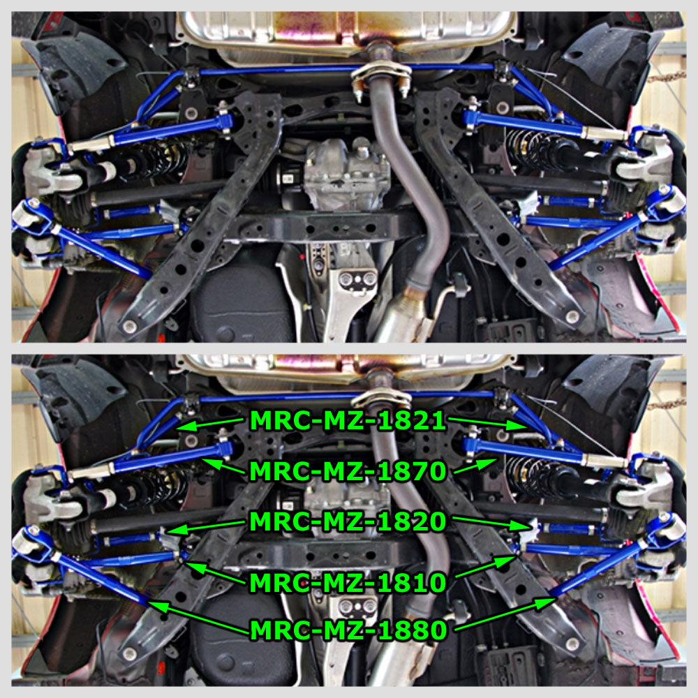 Megan Racing Rear Toe Arm & Traction Bar For 16+ Mazda MX-5 Miata ND MRC-MZ-1870+1880