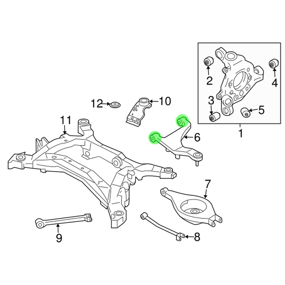 Megan 4PC Rear Upper Control Arm Bushing For 03-07 G35 Coupe Sedan / 03-09 350Z Z33