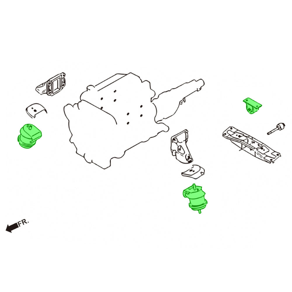 Megan 3PCs Steel Front Engine & Transmission Mount For 03-09 350Z Z33 / 03-08 G35 V35