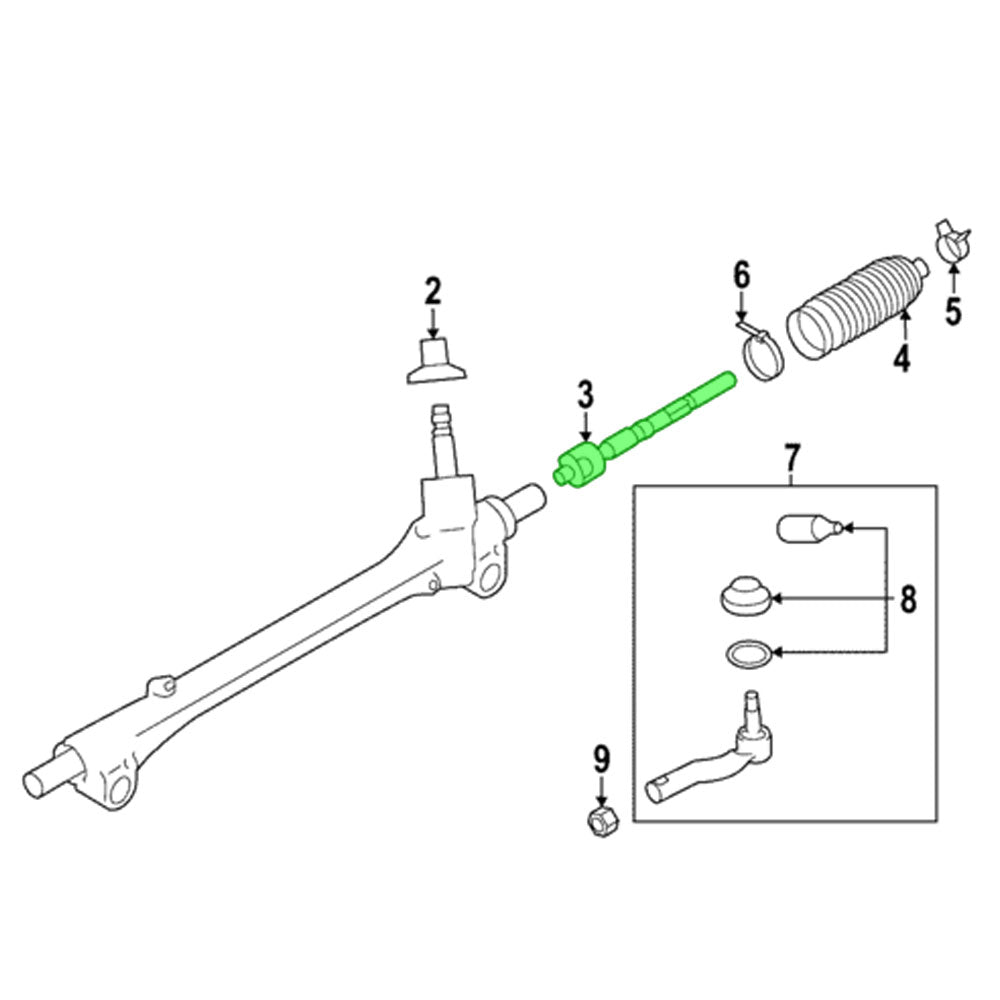 Megan Black Front Inner Tie Rod Ends Arm For Gen1&2 FR-S BRZ 86 GR86