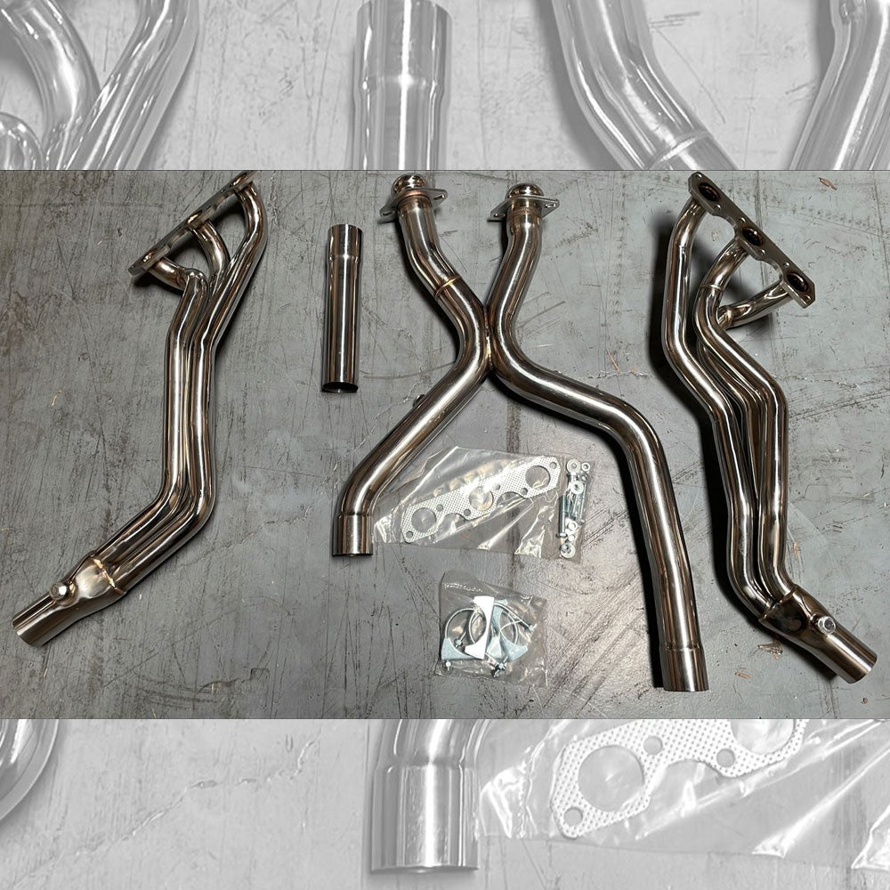 MZ-SH-0606-V2 Manzo Long Tube Exhaust Header with X-Pipe For 01-04 Ford Mustang 3.8L V6 SN-95