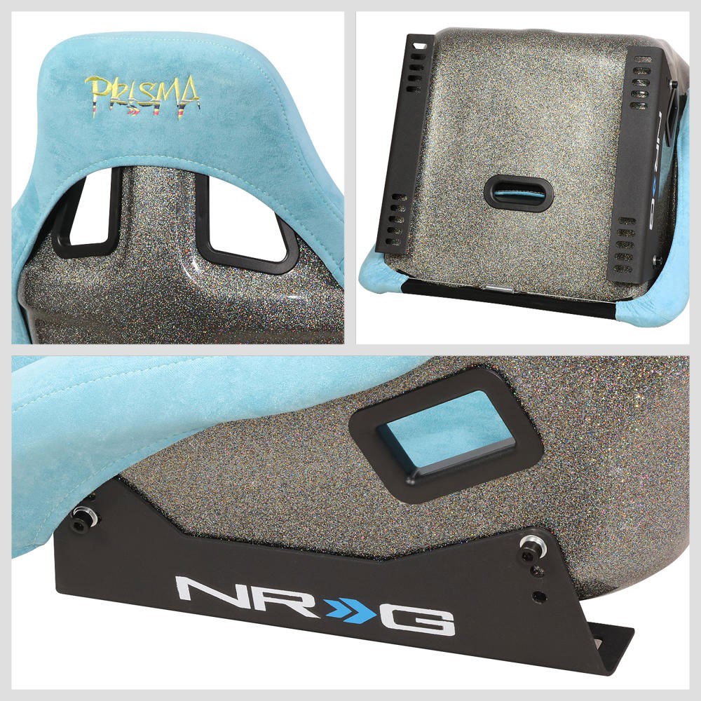 NRG-FRP-302TEAL-ULTRA NRG FRP-302TL-ULTRA Prisma Fixed Back Bucket (Large) Racing Seat Teal/Gold Flake