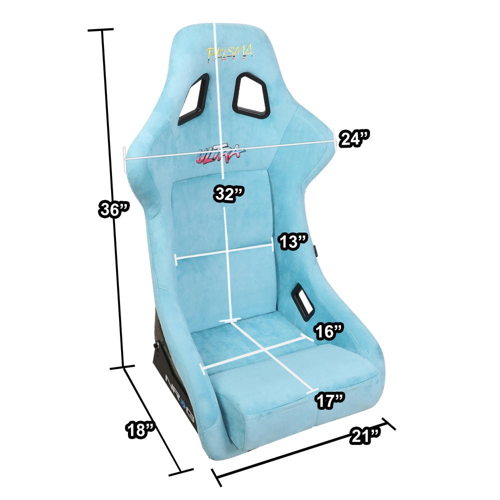 NRG-FRP-302TEAL-ULTRA NRG FRP-302TL-ULTRA Prisma Fixed Back Bucket (Large) Racing Seat Teal/Gold Flake