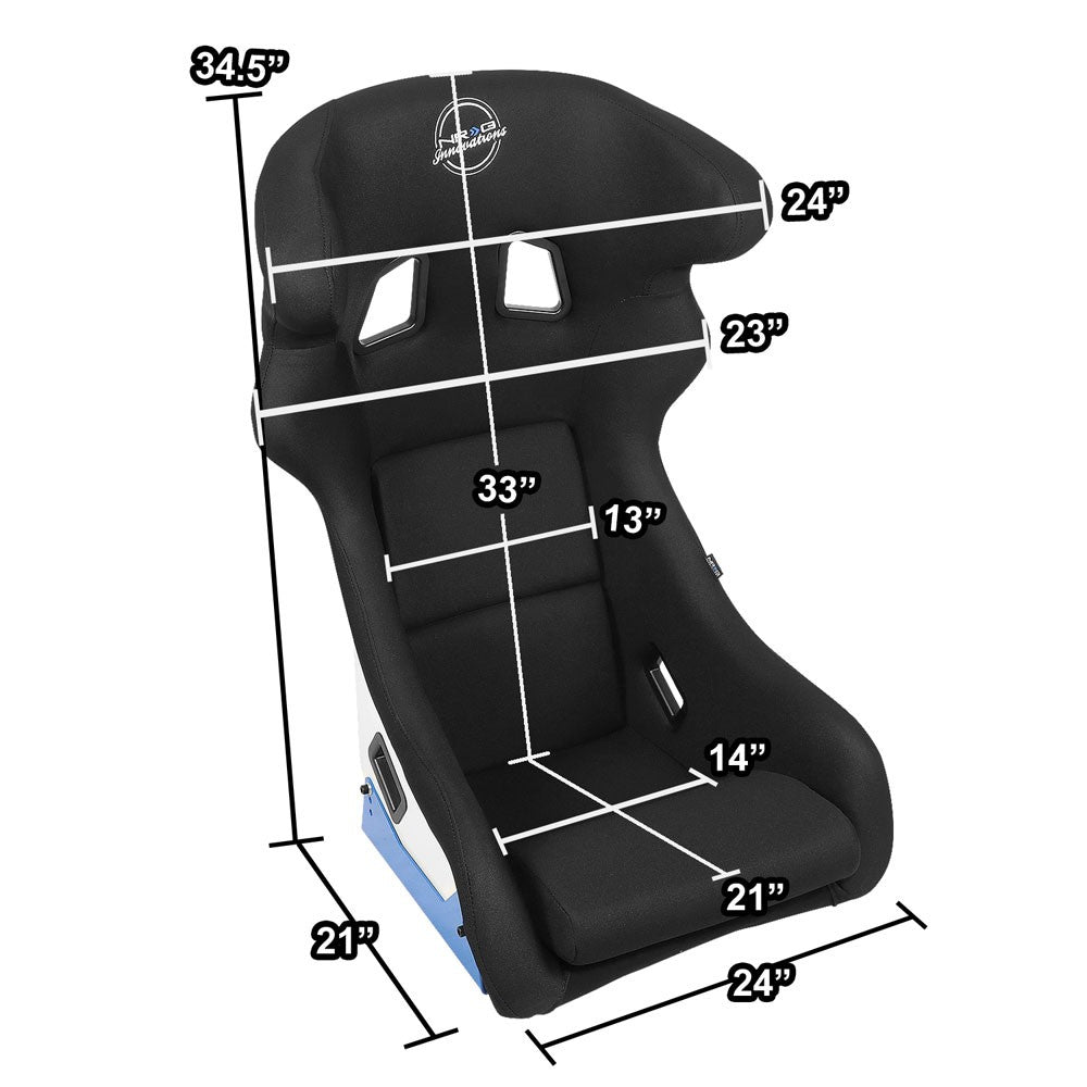 NRG Innovations FRP-600WT Fixed Back Position Bucket Seat and Headrest NRG-FRP-600WT