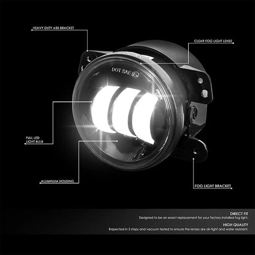 Nuvsion Front Clear Lens LED Fog Light For 10-19 Dodge Journey/07-18 Wrangler
