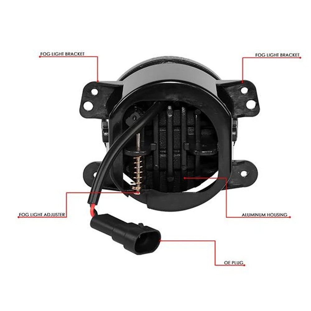 Nuvsion Front Clear Lens LED Fog Light For 10-19 Dodge Journey/07-18 Wrangler