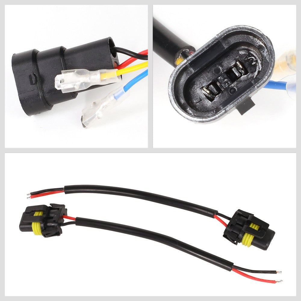 White Amber Halo LED DRL Projector Headlight+Fog Light For 18 Wrangler JK