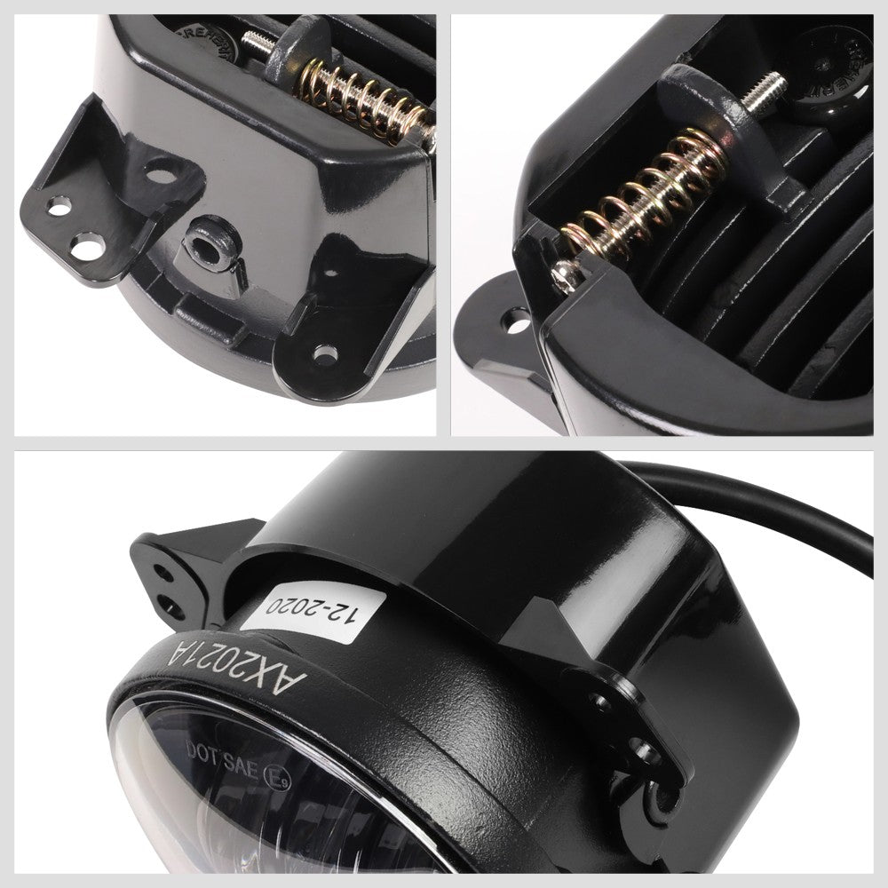 White Amber Halo LED DRL Projector Headlight+Fog Light For 07-17 Wrangler