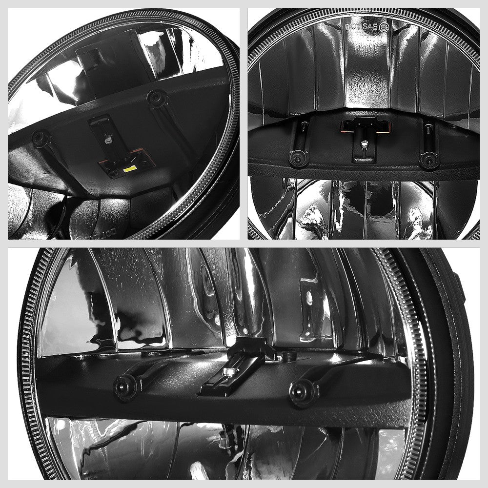 LED Reflector Housing Chrome Housing Headlight+Fog Light For 07-17 Wrangler