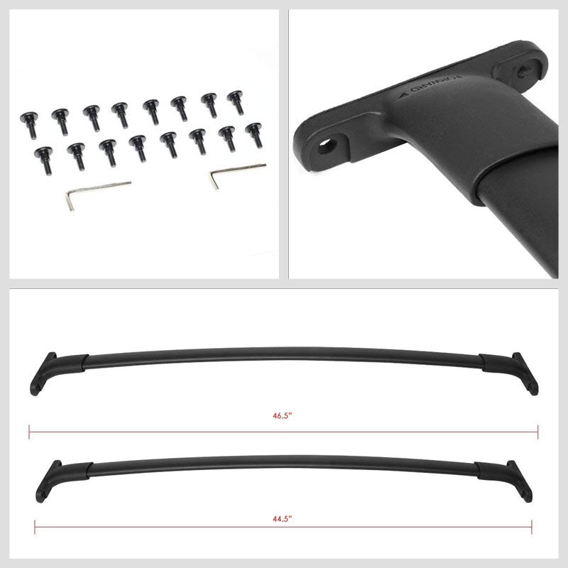 Black Aluminum Bolt-On Bolt-On Top Roof Rack Rail Cross Bar For 16-18 Explorer