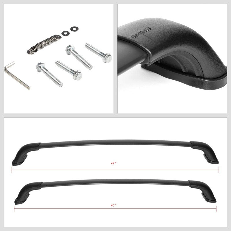 Black Aluminum Bolt-On Roof Rack Cross Bar For 14-19 Highlander SE XLE Limited