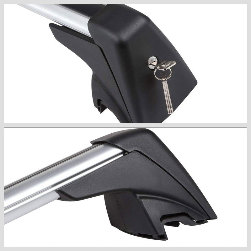 Black Aluminum Bolt-On Bolt-On Top Roof Rack Rail Cross Bar For 09-15 BMW X1