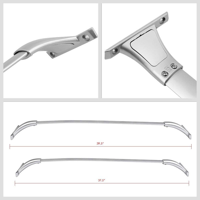 Silver Aluminum Bolt-On Bolt-On Top Roof Rack Rail Cross Bar For 14-18 Rogue