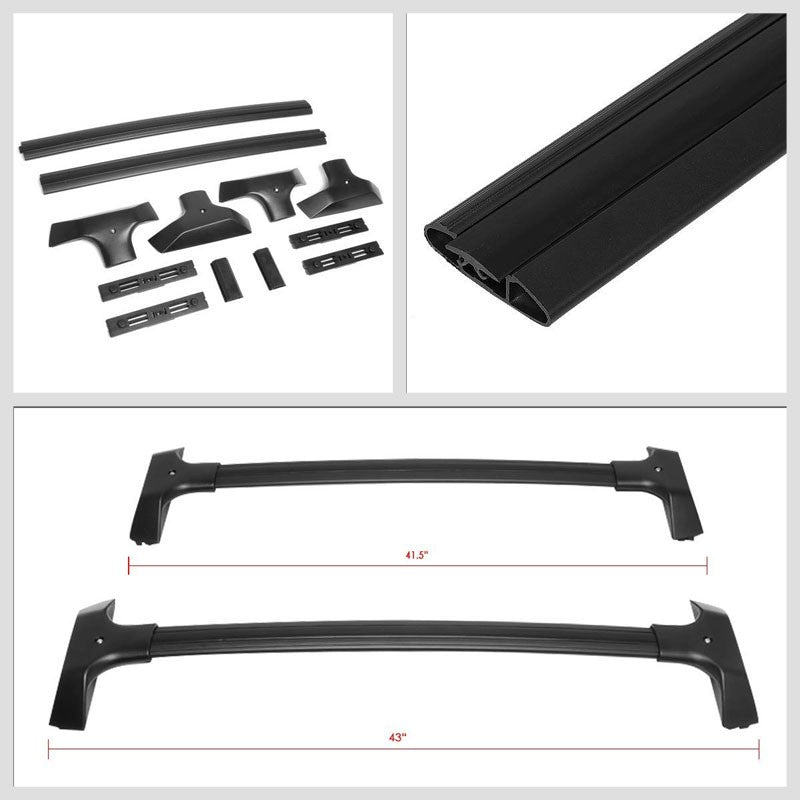 Black Aluminum Bolt-On Bolt-On Top Roof Rack Rail Cross Bar For 09-17 Traverse