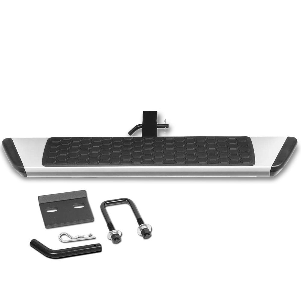 36"Long/5.5L Wide Flat Step Heavy Duty Tow Hitch Step Bar Silver For 2" Receiver