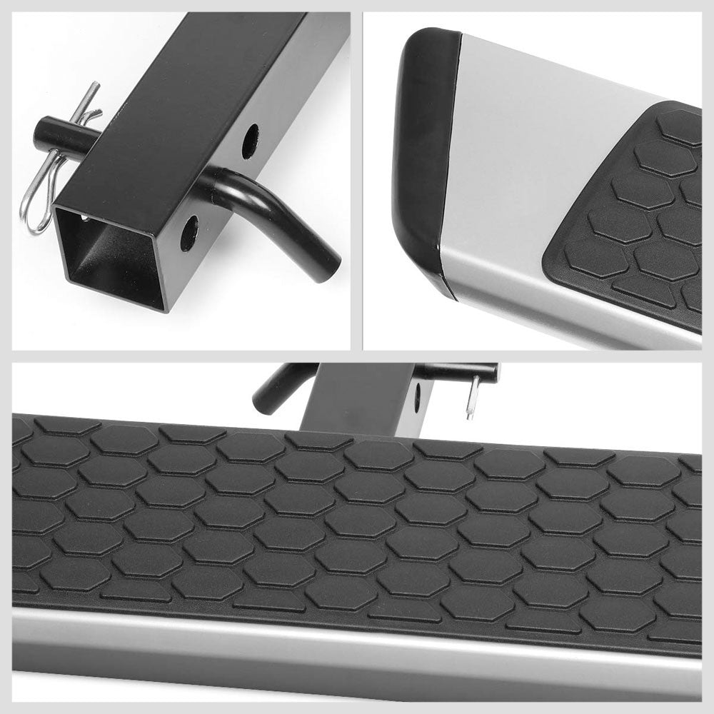 36"Long/5.5L Wide Flat Step Heavy Duty Tow Hitch Step Bar Silver For 2" Receiver