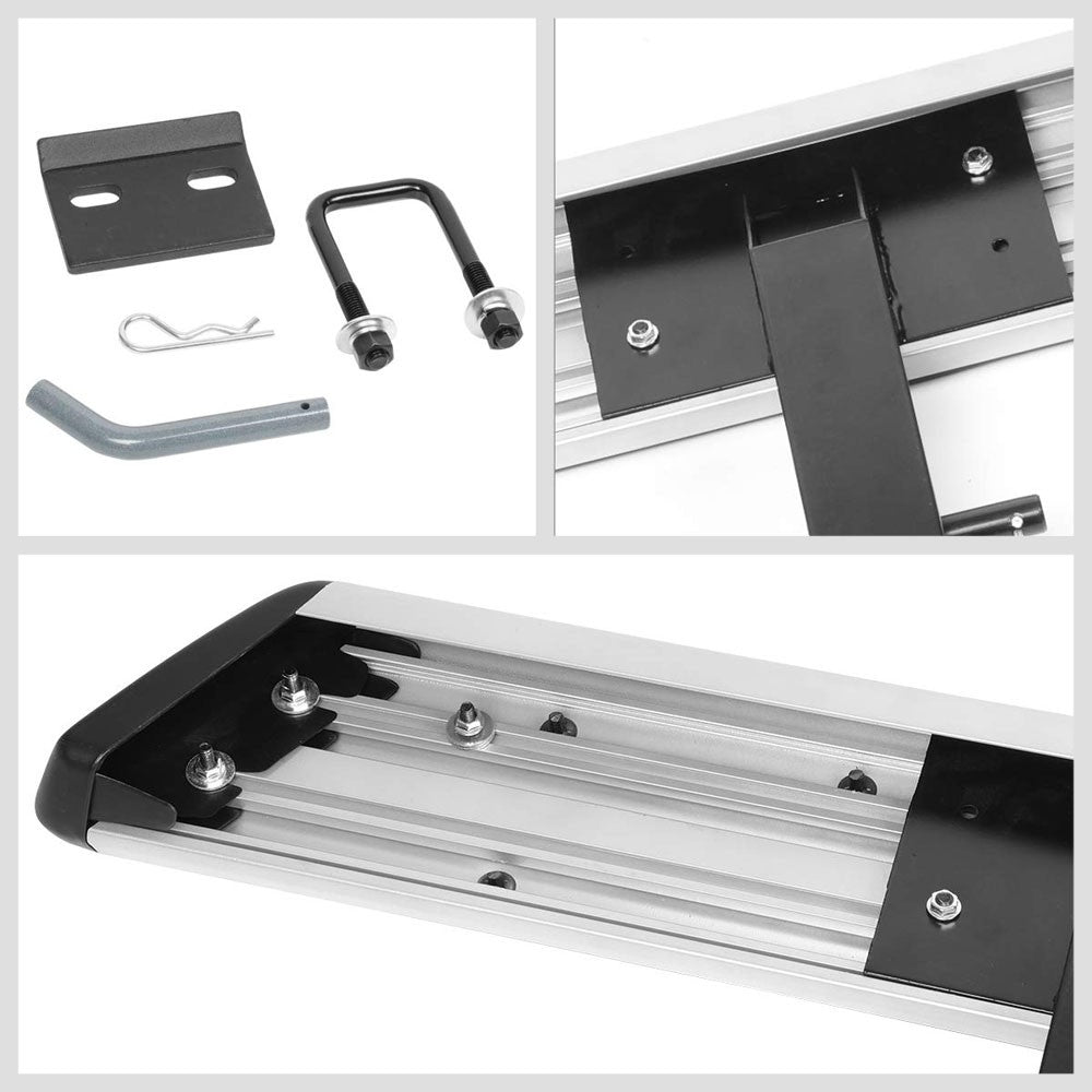 36"Long/5.5L Wide Flat Step Heavy Duty Tow Hitch Step Bar Silver For 2" Receiver
