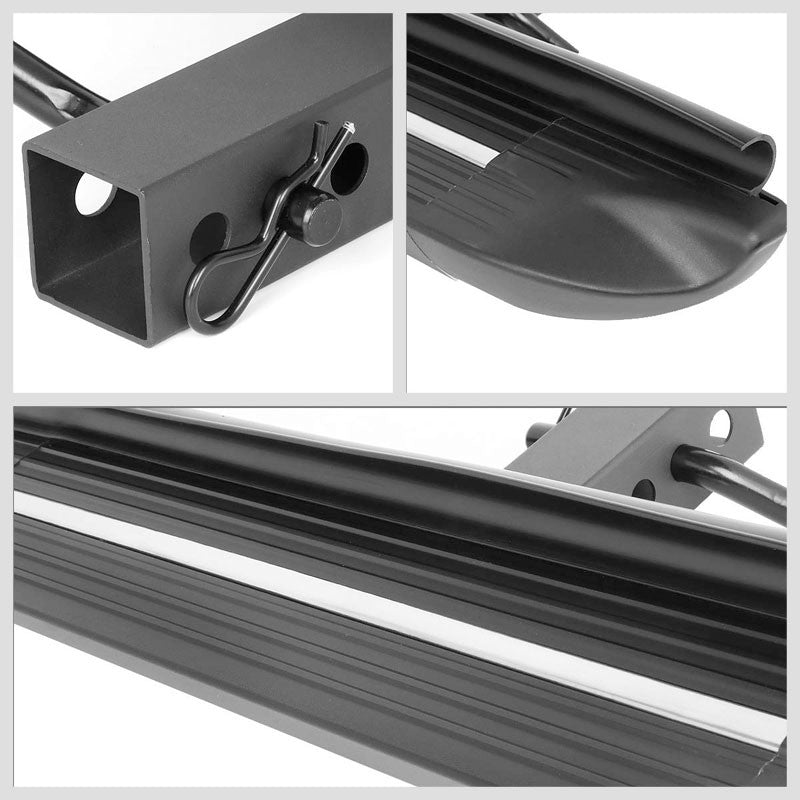27"Long/4" Wide Square Bar Heavy Duty Tow Hitch Step Bar Black For 2" Receiver