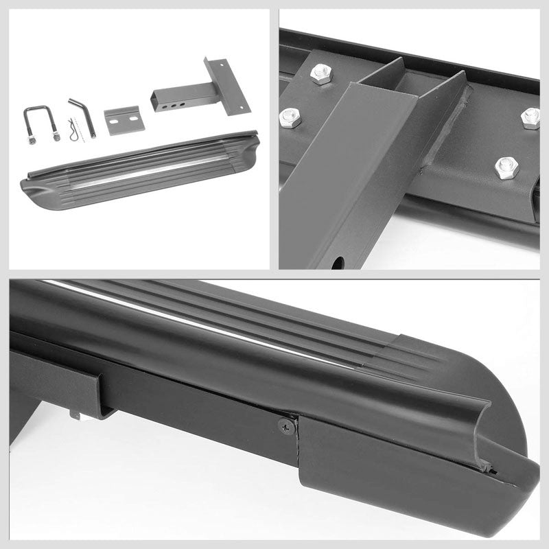 27"Long/4" Wide Square Bar Heavy Duty Tow Hitch Step Bar Black For 2" Receiver