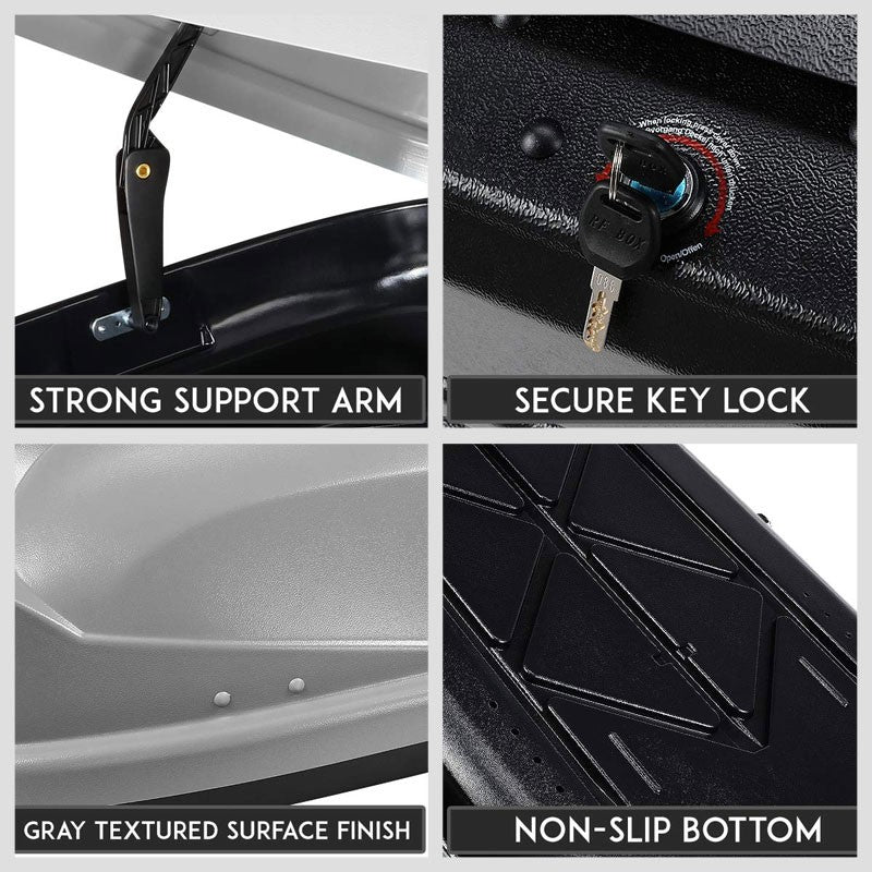 Universal Gray Aluminum/ABS Plastic Roof Box For Vehicles 120 cm wide roof