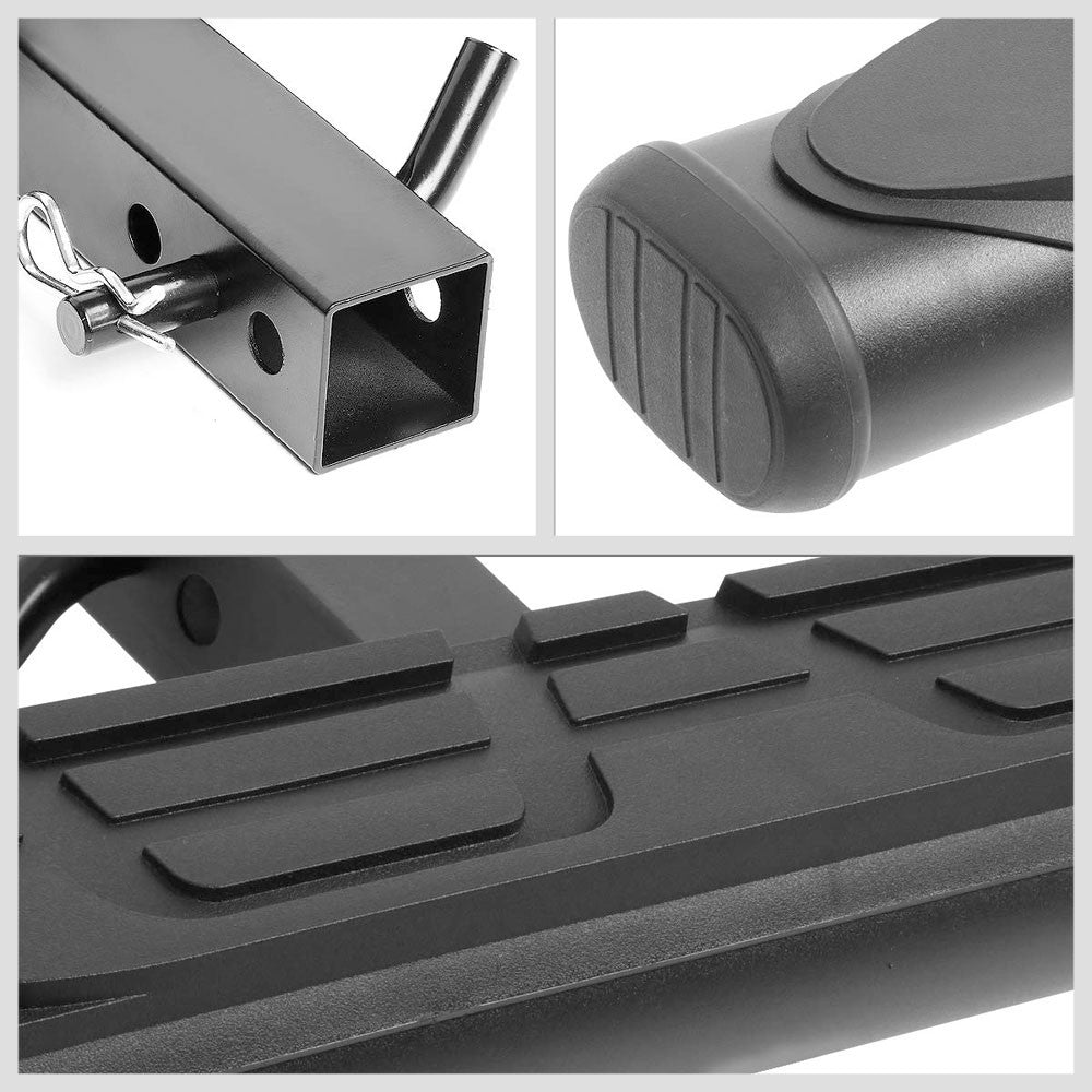 26"Long/4" Round Oval Step Pad Heavy Duty Hitch Step Bar Black For 2" Receiver