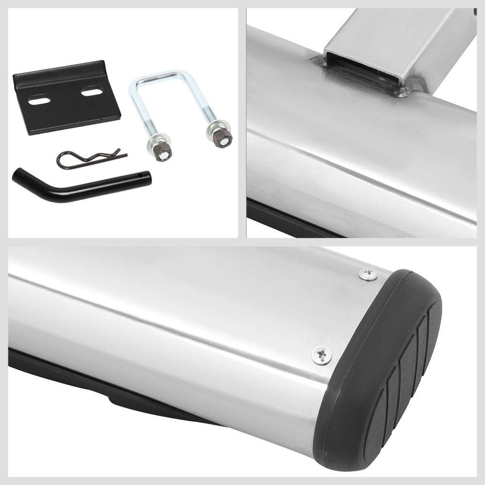 26"L/4" Round Oval Step Pad Heavy Duty Hitch Step Bar Metallic For 2" Receiver