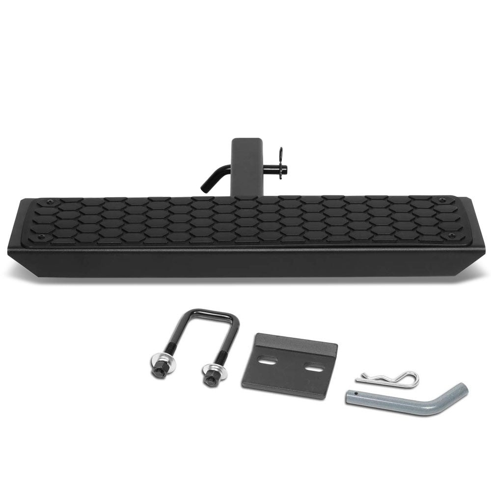 26"Long/5"W Honeycomb Step Pad Heavy Duty Hitch Step Bar Black For 2" Receiver