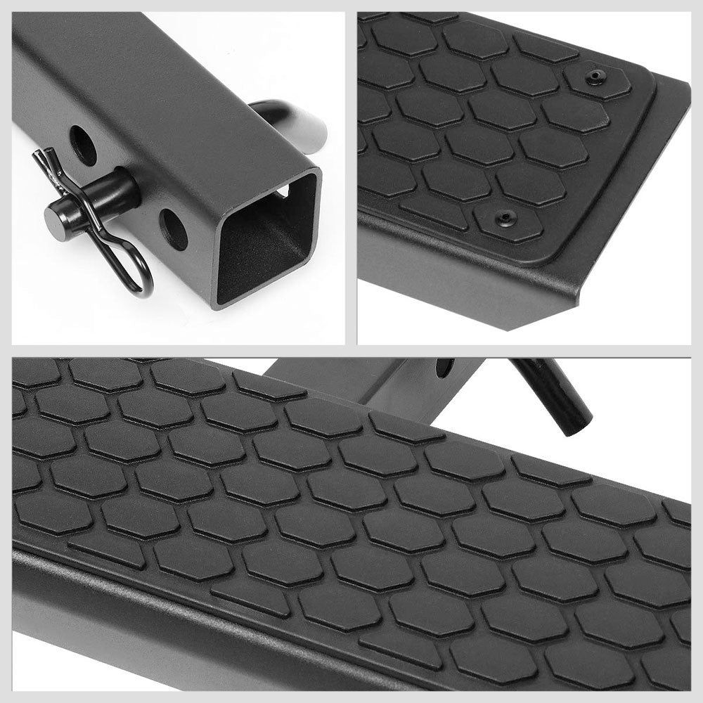 26"Long/5"W Honeycomb Step Pad Heavy Duty Hitch Step Bar Black For 2" Receiver