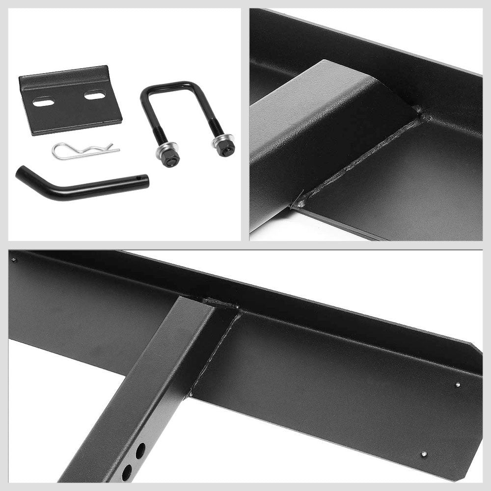 26"Long/5"W Honeycomb Step Pad Heavy Duty Hitch Step Bar Black For 2" Receiver