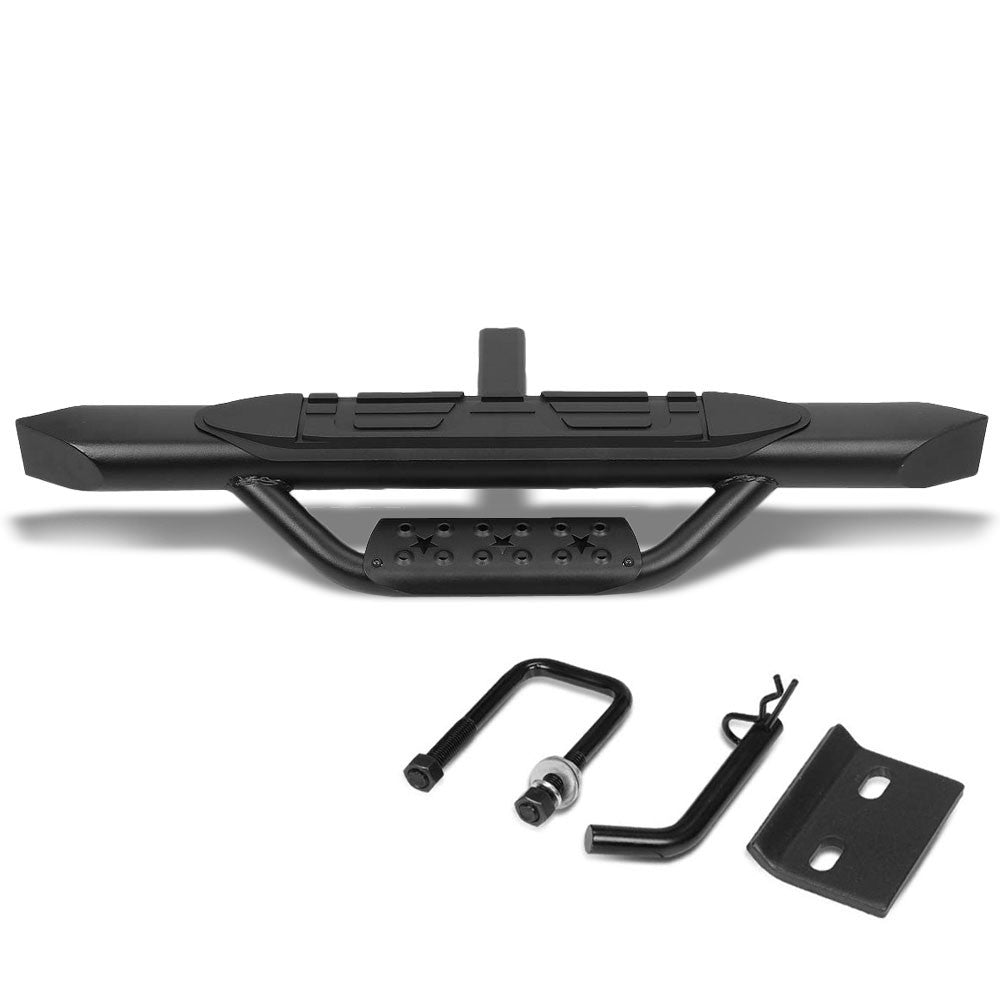 36.5"Long/3.75" OD Oval V-Cut Heavy Duty Hitch Step Bar Black For 2" Receiver
