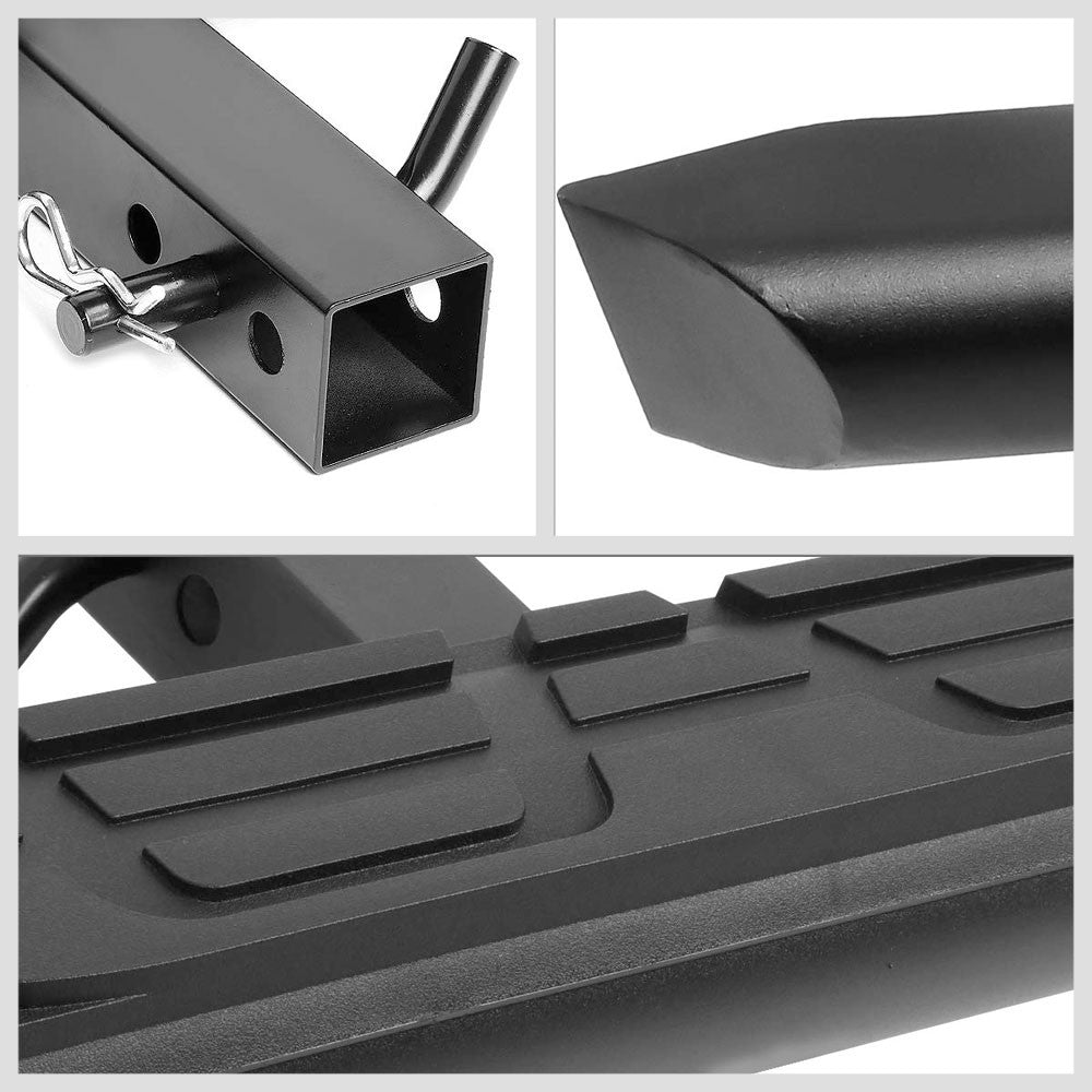 36.5"Long/3.75" OD Oval V-Cut Heavy Duty Hitch Step Bar Black For 2" Receiver